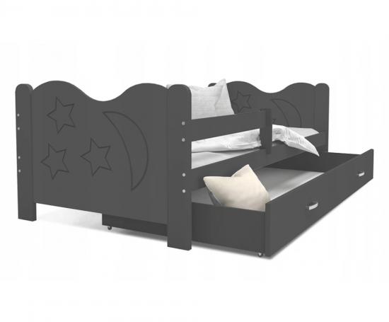 Moderní dětská postel MIKOLAJ Color 190x80 cm ŠEDÁ-ŠEDÁ
