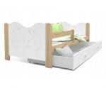 Moderní dětská postel MIKOLAJ Color 190x80 cm BOROVICE-BÍLÁ