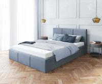 Čalouněná postel AMBER 160x200 Šedá Trinity s úložným prostorem dřevěný rošt