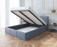 Čalouněná postel AMBER 160x200 Šedá Trinity s úložným prostorem kovový rošt