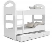Dětská patrová postel DOMINIK 190x80 BÍLÁ-BÍLÁ