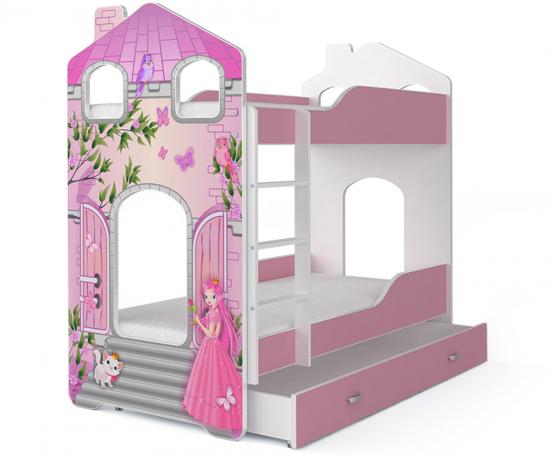 Dětská patrová postel DOMINIK DOMEK 190x80 Princezna