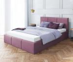 Čalouněná postel AMBER 160x200 Fialová Trinity s úložným prostorem dřevěný rošt