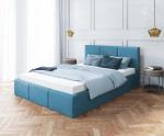 Čalouněná postel AMBER 160x200 Tyrkysová Trinity s úložným prostorem dřevěný rošt