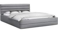 Luxusní manželská postel TOPAZ šedá 160x200 z eko kůže s kovovým roštem