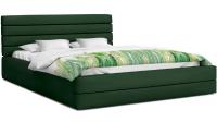 Luxusní manželská postel TOPAZ tmavě zelená 180x200 semiš s kovovým roštem