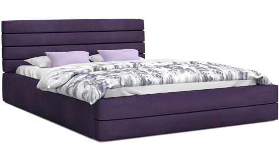 Luxusní manželská postel TOPAZ fialová 180x200 semiš s kovovým roštem