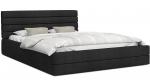 Luxusní manželská postel TOPAZ černá 180x200 z eko kůže s kovovým roštem