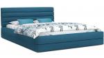 Luxusní manželská postel TOPAZ tyrkysová 140x200 semiš s kovovým roštem