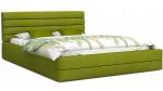 Luxusní manželská postel TOPAZ zelená 140x200 semiš s kovovým roštem