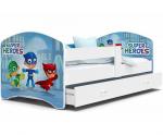Pohádková postel LUCKY 140x80 Bílá SUPER HEROES 54L