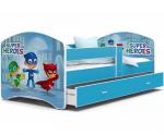 Pohádková postel LUCKY 140x80 Modrá SUPER HEROES 54L