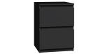 Noční stolek MALWA M2 se 2 zásuvkami ČERNÁ