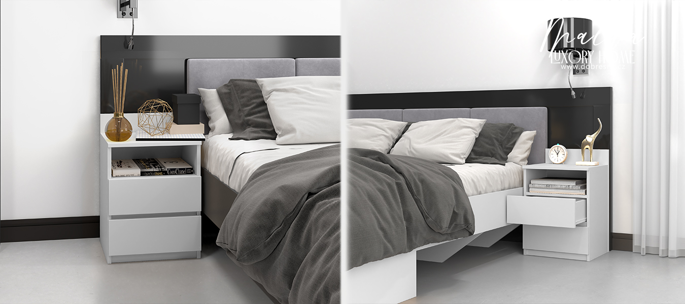 Noční stolek MALWA M1 BÍLÁ