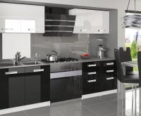 Moderní kuchyňská sestava Infinity Kompakto v bílo-černé barvě