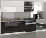 Moderní kuchyňská sestava Infinity Primera v kombinaci bíle a černé barvě