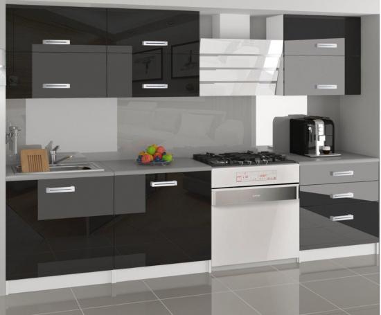 Moderní kuchyňská sestava Infinity Primera v černé barvě