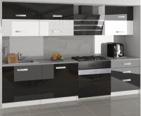 Moderní kuchyňská sestava Infinity Primera v kombinaci černé a bíle barvě