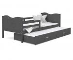 Dětská postel MAX P2 80x190 cm s šedou konstrukcí v šedé barvě s motivem srdíček