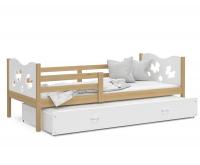 Dětská postel MAX P2 90x200cm s borovicovou konstrukcí v bílé barvě s motivem motýlků