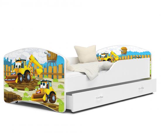 Dětská postel IGOR  80x160  cm v bílé barvě se šuplíkem BAGŘÍCI