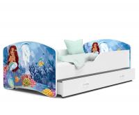 Dětská postel IGOR  80x160  cm v bílé barvě se šuplíkem MOŘSKÁ PANNA