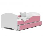 Dětská postel IGOR  80x180  cm v růžové barvě se šuplíkem