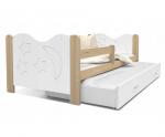 Dětská postel MIKOLAJ P2 80x190 cm s borovicovou konstrukcí v bílé barvě s přistýlkou