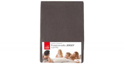 Prostěradlo JERSEY s gumou 90x200 cm TMAVĚ ŠEDÁ 100% bavlna