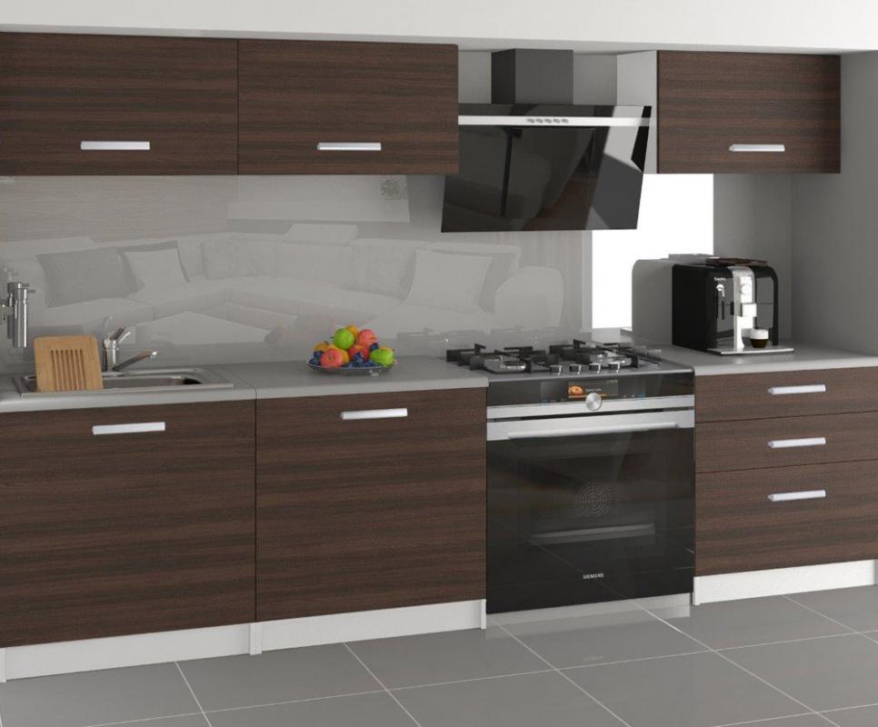 Moderní kuchyňská sestava TORINO LAURENTINO v KAŠTANOVÉM provedení