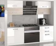 Moderní kuchyňská sestava INFINITY ELEGANTA BÍLÁ - AKACIE - BÍLÁ