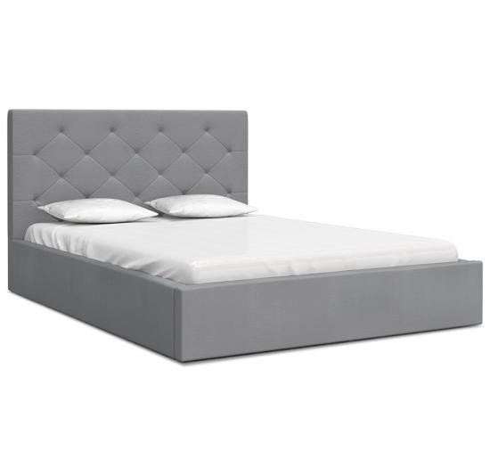 Luxusní postel MAOMA 90x200 s kovovým zdvižným roštem ŠEDÁ