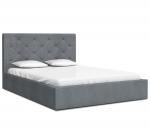 Luxusní postel MAOMA 140x200 s kovovým zdvižným roštem TMAVĚ ŠEDÁ