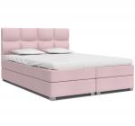 Luxusní postel SPRING BOX 140x200 s kovovým zdvižným roštem RŮŽOVÁ