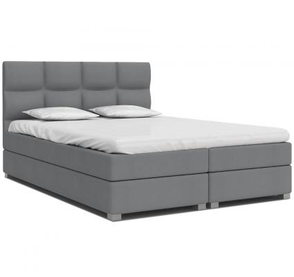 Luxusní postel SPRING BOX 140x200 s dřevěným zdvižným roštem ŠEDÁ