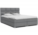 Luxusní postel SPRING BOX 160x200 s dřevěným zdvižným roštem ŠEDÁ