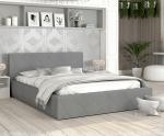 Luxusní postel CARO 90x200 s kovovým zdvižným roštem ŠEDÁ