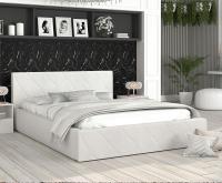 Luxusní postel CARO 120x200 s kovovým zdvižným roštem BÍLÁ
