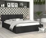 Luxusní postel CARO 120x200 s kovovým zdvižným roštem ČERNÁ