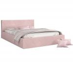 Luxusní postel CARO 180x200 s kovovým zdvižným roštem RŮŽOVÁ