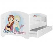 Pohádková postel LUCKY 160x80 Bílá SNOW SISTERS 44L