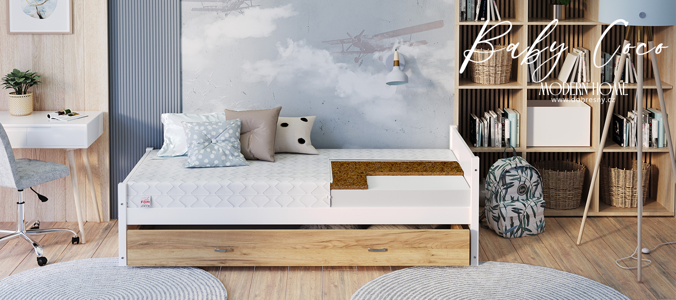 Dětská pěnová matrace BABY COCO 80x180 cm s kokosovým vláknem