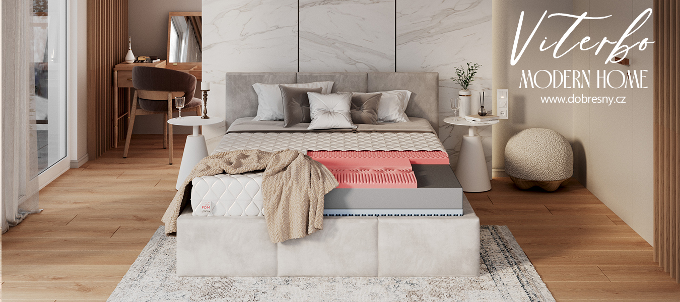 Pěnová matrace VITERBO JERSEY 80x200 cm s VISCO paměťovou pěnou 13cm