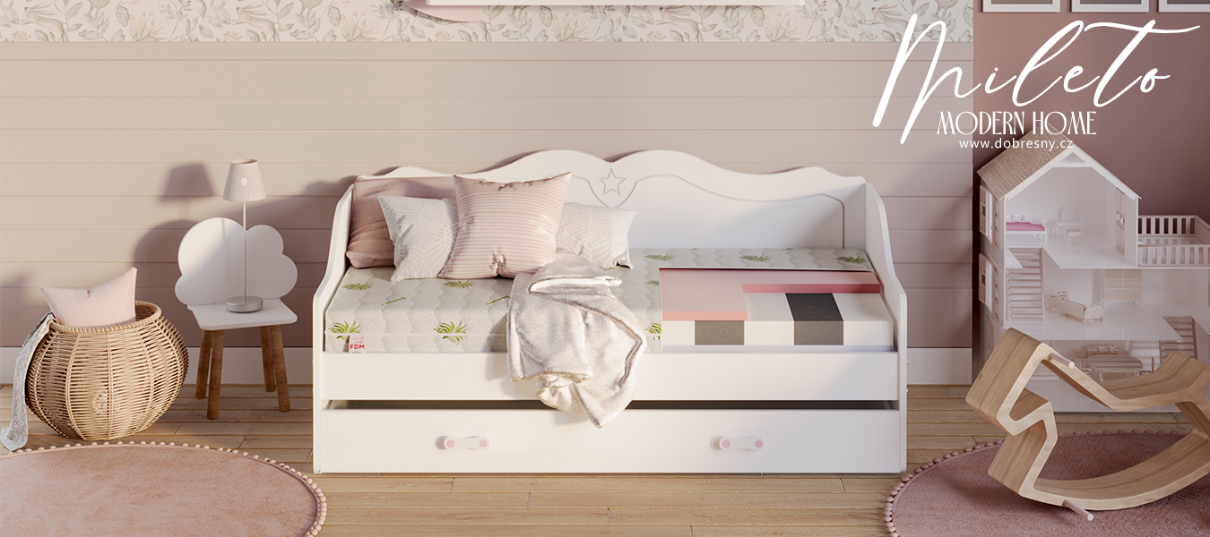 Pěnová matrace dětská MILETO ALOE VERA 80x180 cm s paměťovou pěnou 10cm
