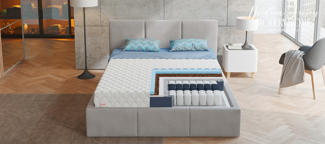 Taštičková matrace MODENA JERSEY 180x200 cm s kokosem 22cm