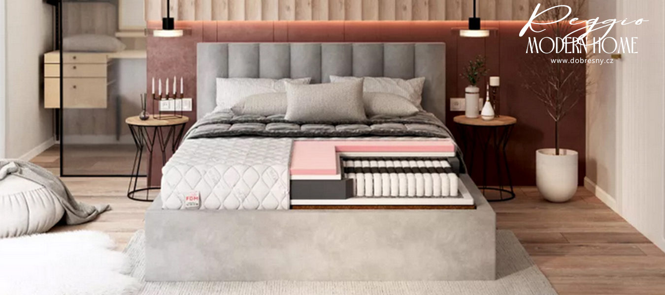 Taštičková matrace REGGIO JERSEY 180x200 cm s kokosem 25 cm