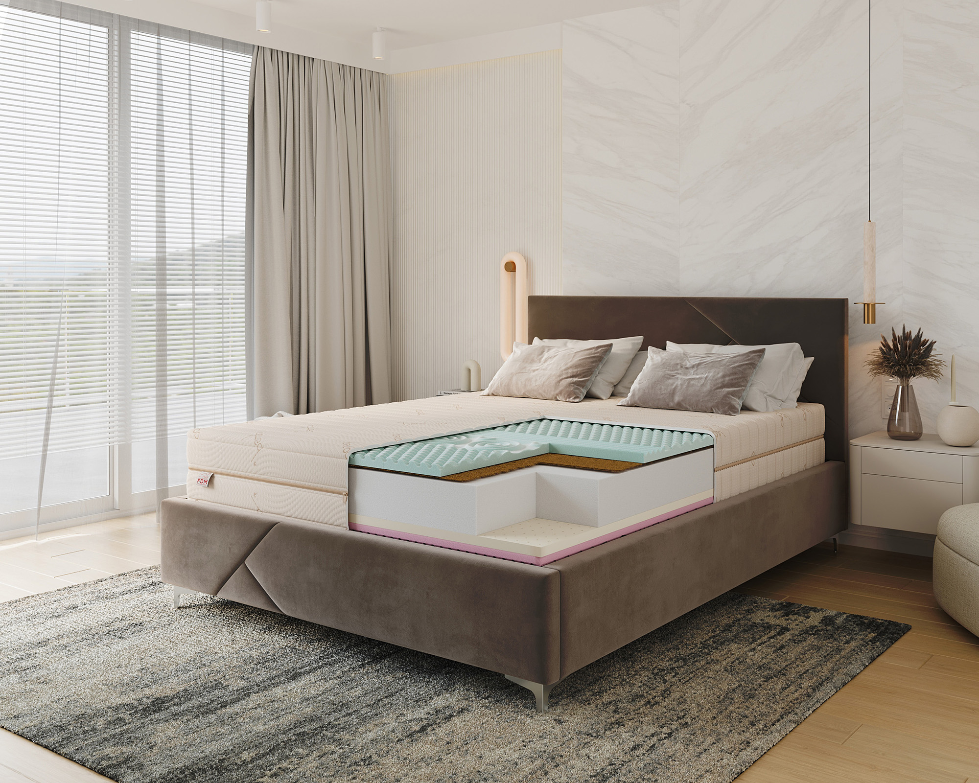 Ortopedická pěnová matrace s latexem RELAX Bamboo 21 cm – 90×200 cm