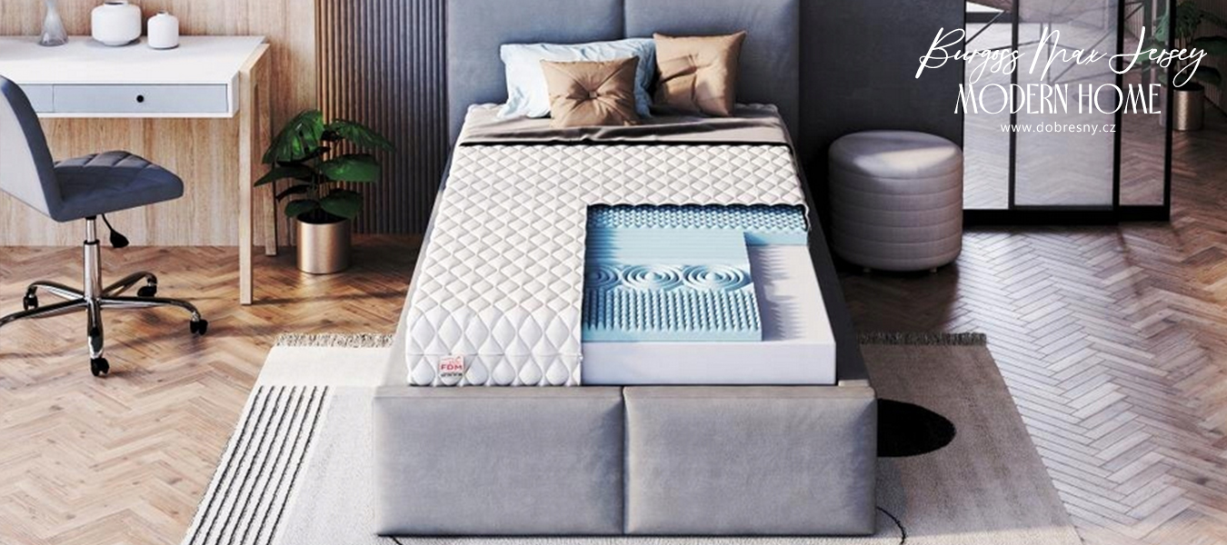 Pěnová  matrace BURGOSS MAX JERSEY 160x200 cm s HR pěnou 16 cm