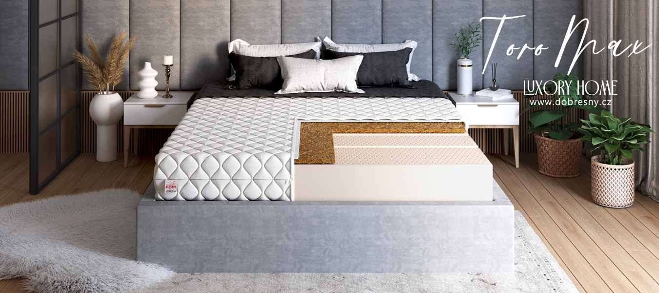 Latexová matrace TORO MAX JERSEY 160x200 cm s kokosem 20 cm