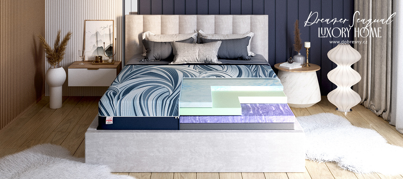 Luxusní pěnová matrace DREAMER SEAQUAL 200x200 cm 30 cm
